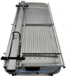 A roof rack with a single ladder slide