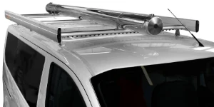 A roof rack with an aluminium and steel pipe carrier on a Custom