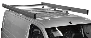 A roof rack with rear roller and side fences on a 2019 Opel Vivaro