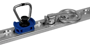 A section of milled rail with ring fittings