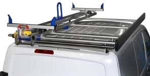 A single ladder slide on a ProAce roof rack