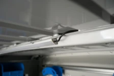 A Syncro 45° LED ceiling light in a van
