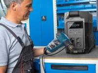 A tool driven by an EcoFlow power station as part of a Syncro van conversion