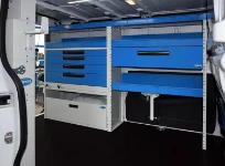 A van for packaging machine technicians with a Syncro racking system