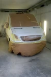 A van in the body repair shop