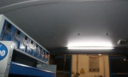 A van kitted out for installing air conditioning