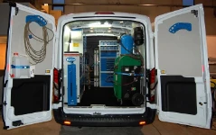 A van with Syncro racking and storage for a vehicle electrician