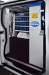 A view of the racking through the NV300’s side door