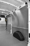 Aluminium wall lining and wooden floor panel for the Transit