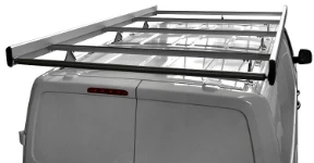 An aluminium and steel roof rack on a 2016 Toyota ProAce