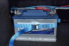 An auxiliary battery in a minivan
