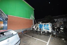 An exploded van