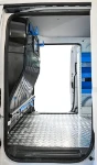 Bulkhead of the BYD ETP3 with rail with strap and cable holders