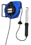 Cable winder with LED lamp