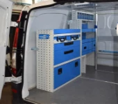 Cargo bars installed in a fitted-out van
