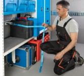 Case retainer with buckle straps in use