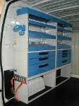 Lato sinistro Opel Movano con pianale, pannellatura, copriruota, ganci e rotaia per cinghie