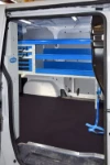 Close-up of the racking system in a plumber’s NV200