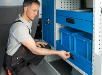 Closed drawers in the van