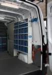 Containers in a plumber’s van upfit