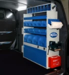 Containers in an air conditioning technician’s van