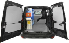 Dacia Dokker fit-out with drawer unit, first-aid kit and paper roll holder