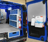 Fiat Talento fit-out with transparent tilting drawers and accessories