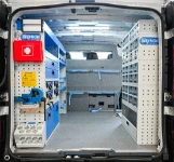 Fit-out with steel and transparent drawer units and accessories for the Talento