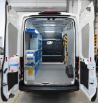 Ford Transit fit-out with shelving, fittings and accessories