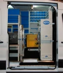 Furniture and accessories in a vehicle electrician’s van