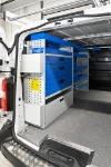 Left side of the Vivaro fit-out with drawers and shelving