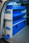 Left-side shelving with shelves, compartment and door in the Citan