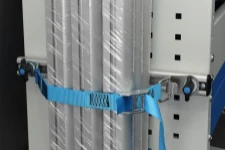 Material held in place with straps