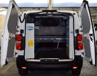 Metal drawers and plastic containers in a 2016 Jumpy