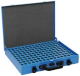 Metal organizer case for gas burner nozzles.