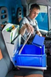 Passenger seat organizer-desk