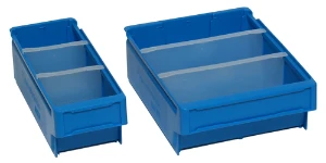 Plastic containers for van racking