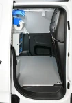 Plywood floor panel, transparent bins and paper roll holder for the Fiat Doblò
