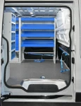 Racking and accessories in the Talento, seen through the side door