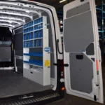 Racking for a woodworking machine service on the right of the 2017 Crafter