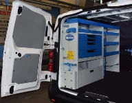 Racking on the left of an electrician’s Jumpy