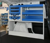 Racking over Syncro floor and wall liners, and a paper roll holder