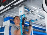 Rear stop of the under-roof ladder rack
