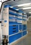Lato sinistro Opel Movano con pianale, pannellatura, copriruota, ganci e rotaia per cinghie