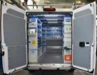 01_ Syncro System racking and accessories in a Fiat Ducato used as a mobile workshop