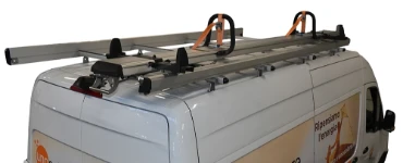 05_ The roof rack and ladder slide on the renewable energy firm’s VW Crafter