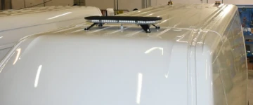 06_The LED light bar and rotating beacons on the van’s roof