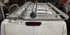 07_The roof rack on the plumber’s Ducato, complete with ladder rack and pipe carrier