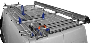 A damped-action ladder slide on a Nissan NV400