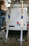 A double-slide ladder rack on a Movano